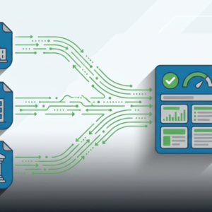 The three credit reporting agencies compiling data into a consumer credit report