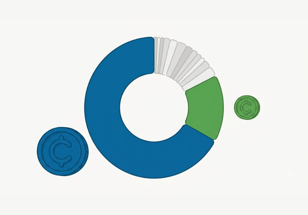 Bitcoin and Ethereum dominate the crypto market, making up most of the total market cap