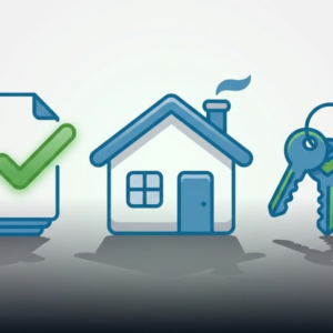A mortgage pre-approval letter with a house and keys representing homebuying readiness