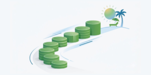 Path of growing savings leading toward a comfortable retirement