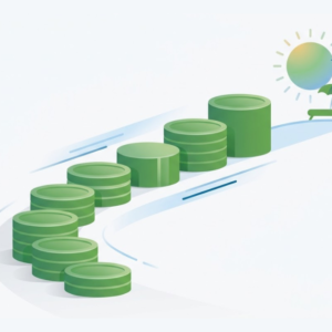 Path of growing savings leading toward a comfortable retirement