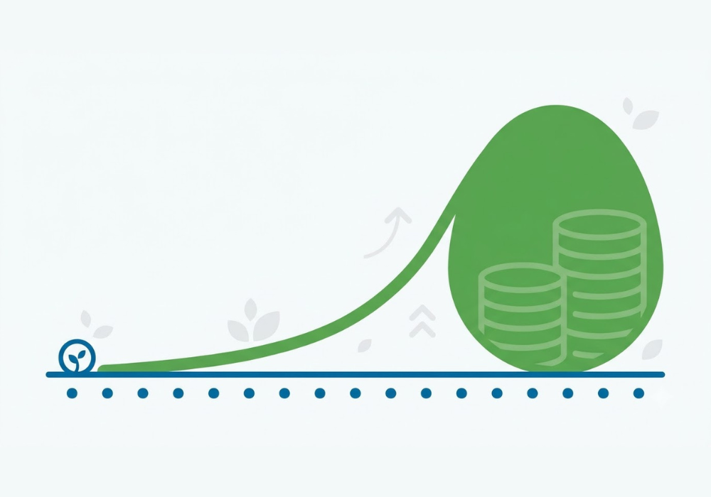Chart showing how starting a Roth IRA in childhood grows much larger by retirement