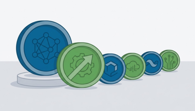 The top cryptocurrencies by market cap led by Bitcoin and Ethereum